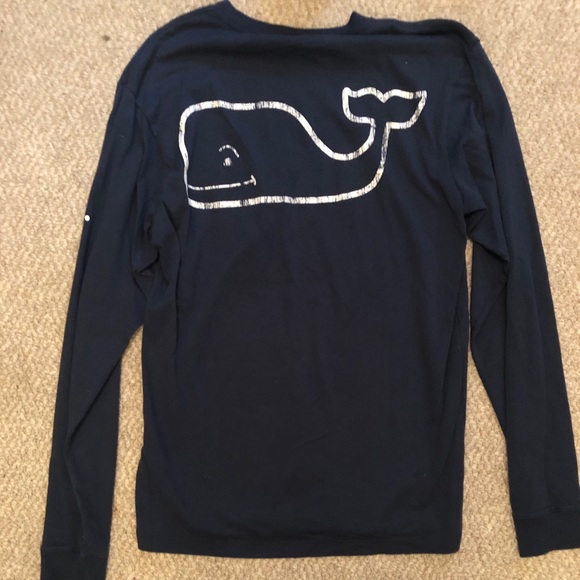 Mens Navy Vineyard Vines Long Sleeve Tee Size S - Picture 3 of 5